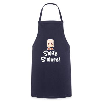 Smile S'more Wortspiele Hiker Glamping Adventures - Kochschürze - Navy - Vorne - AI Model Male 185 dark (185cm)