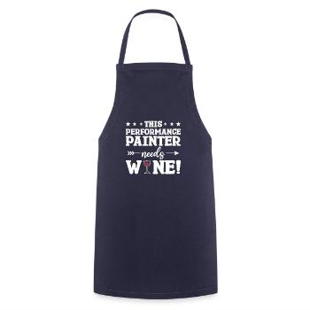This Performance Painter Needs wine - Cooking Apron - navy - Front - AI Model Male 185 dark (185cm)