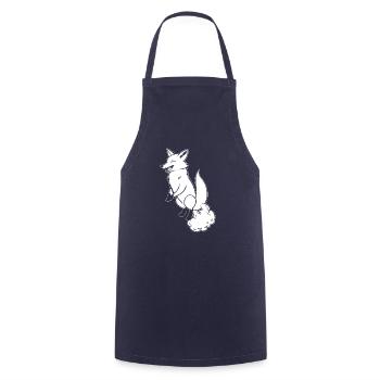 Fox rainbow fart - Cooking Apron - navy - Front - AI Model Male 185 dark (185cm)