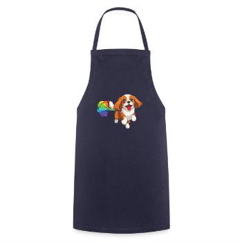 King Charles Cavalier Drôle Arc-en-ciel Pet - Tablier de cuisine - marine - Devant - AI Model Male 185 dark (185cm)