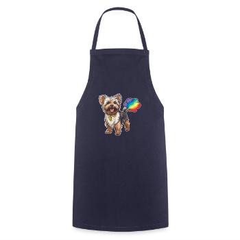 Yorkshire Terrier Drôle Rainbow Pet - Tablier de cuisine - marine - Devant - AI Model Male 185 dark (185cm)