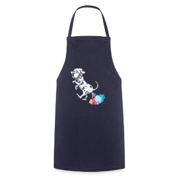 Deutsche Dogge Regenbogenfurz - Kochschürze - Navy - Vorne - AI Model Male 185 dark (185cm)