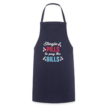 Slingin pills to pay the bills - Cooking Apron - navy - Front - AI Model Male 185 dark (185cm)