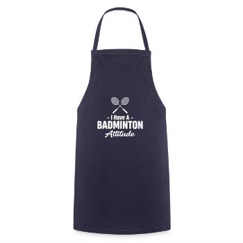 J’ai une attitude de joueur de badminton au ping-pong - Tablier de cuisine - marine - Devant - AI Model Male 185 dark (185cm)