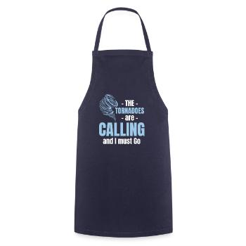 The tornadoes are calling and I've got to be funny - Cooking Apron - navy - Front - AI Model Male 185 dark (185cm)