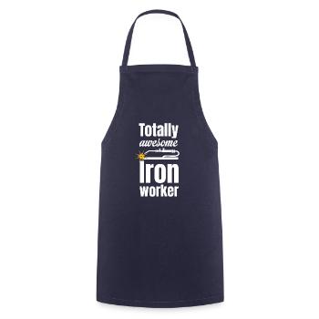Absolutely ingenious ironworker welder installer - Cooking Apron - navy - Front - AI Model Male 185 dark (185cm)