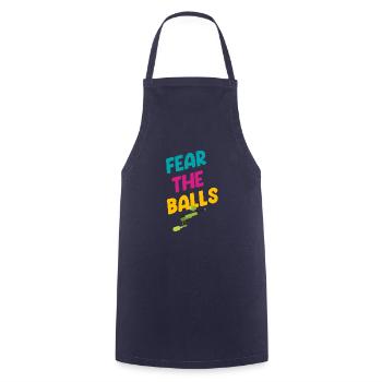 Peur Des Couilles Drôle - Tablier de cuisine - marine - Devant - AI Model Male 185 dark (185cm)