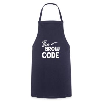 The brow code eyebrow beautician - Cooking Apron - navy - Front - AI Model Male 185 dark (185cm)