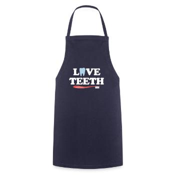 Love Teeth Drôle d’hygiéniste dentaire - Tablier de cuisine - marine - Devant - AI Model Male 185 dark (185cm)