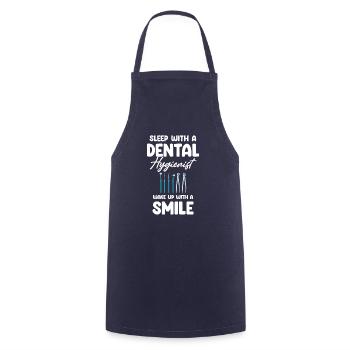 Sleep with a dental hygienist, watch - Cooking Apron - navy - Front - AI Model Male 185 dark (185cm)