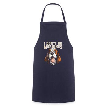 Bassett Chien Drôle Je Ne Fais Pas De Matins - Tablier de cuisine - marine - Devant - AI Model Male 185 dark (185cm)