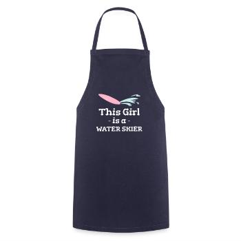 This girl is a water skier jet ski - Cooking Apron - navy - Front - AI Model Male 185 dark (185cm)