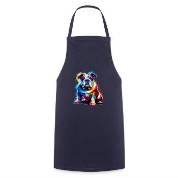 Splash Art coloré bouledogue bouledogues anglais - Tablier de cuisine - marine - Devant - AI Model Male 185 dark (185cm)
