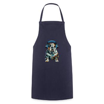 Polygon Art casque bouledogue bouledogues anglais - Tablier de cuisine - marine - Devant - AI Model Male 185 dark (185cm)