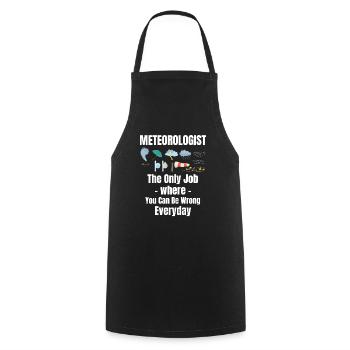 Météorologue : le seul métier qui vous oblige à - Tablier de cuisine - noir - Devant - AI Model Male 185 dark (185cm)