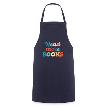 Read More Books Lovers Bookish - Cooking Apron - navy - Front - AI Model Male 185 dark (185cm)