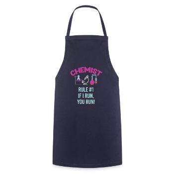 Apothecary rule #1 When I run, you run! - Cooking Apron - navy - Front - AI Model Male 185 dark (185cm)