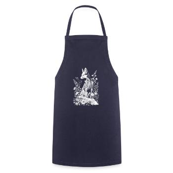 Fox Flower Skeleton Flower Animal - Cooking Apron - navy - Front - AI Model Male 185 dark (185cm)