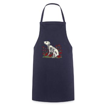 Beaver Flower Skeleton Flower Animal - Cooking Apron - navy - Front - AI Model Male 185 dark (185cm)