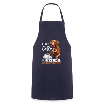 Hungarian Magyar Vizsla Dog Breed I like coffee - Kochschürze - Navy - Vorne - AI Model Male 185 dark (185cm)