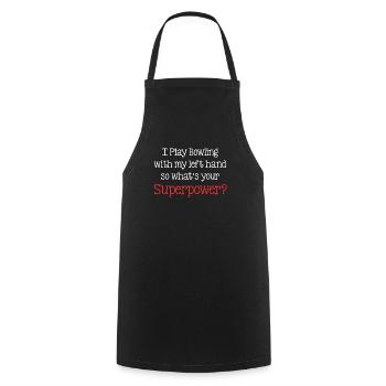 I play bowling with my left hand, so - Cooking Apron - black - Front - AI Model Male 185 dark (185cm)