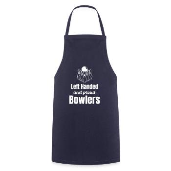 Gaucher Et Fier Bowler Ambidextre - Tablier de cuisine - marine - Devant - AI Model Male 185 dark (185cm)