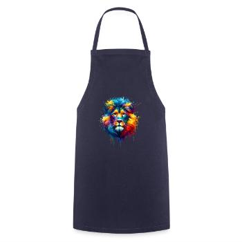 Splash Art Lions Wildlife Safari Zoo Africa Lion - Cooking Apron - navy - Front - AI Model Male 185 dark (185cm)