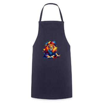 Splash Art Lions Wildlife Safari Zoo Africa Lion - Cooking Apron - navy - Front - AI Model Male 185 dark (185cm)