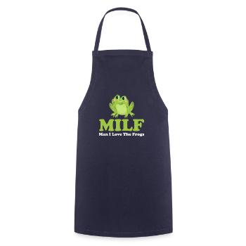 M.I.L.F. Homme J’aime les grenouilles Cottagecore - Tablier de cuisine - marine - Devant - AI Model Male 185 dark (185cm)