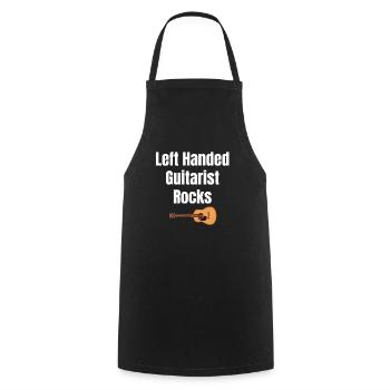 Left-handed guitarist rocks. guitar, bassist, - Cooking Apron - black - Front - AI Model Male 185 dark (185cm)