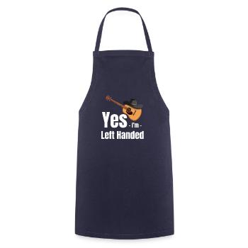 Yes. I'm left-handed. Guitarist: Bassist - Cooking Apron - navy - Front - AI Model Male 185 dark (185cm)