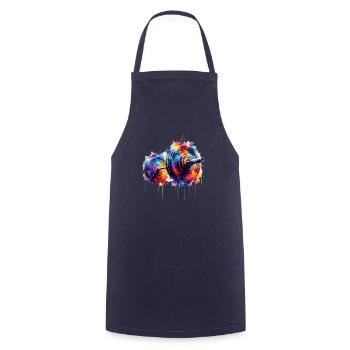 Colorful Splash Art Gewichte Gewichtheben - Kochschürze - Navy - Vorne - AI Model Male 185 dark (185cm)