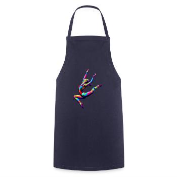 Colorful Pop Art Gymnastic Gymnast Acrobatics - Cooking Apron - navy - Front - AI Model Male 185 dark (185cm)