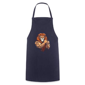 Lion Biceps Tattoo I Love Dad - Cooking Apron - navy - Front - AI Model Male 185 dark (185cm)