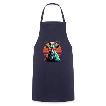 Colorful Pop Art Sunglasses Goats Farm Animal Goat - Cooking Apron - navy - Front - AI Model Male 185 dark (185cm)