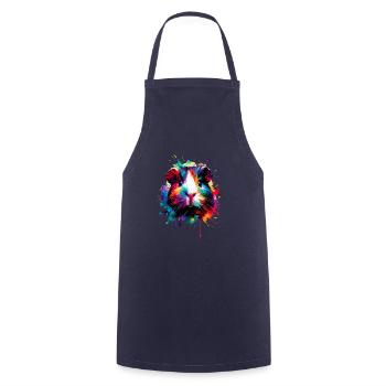 Colorful Splash Art Guinea Pig Lover Guinea Pigs - Cooking Apron - navy - Front - AI Model Male 185 dark (185cm)