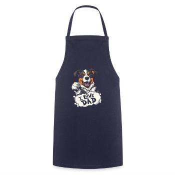 Border Collie J’aime Papa - Tablier de cuisine - marine - Devant - AI Model Male 185 dark (185cm)