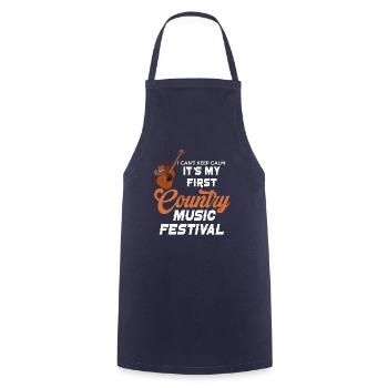 I can't stay calm, it's my first - Cooking Apron - navy - Front - AI Model Male 185 dark (185cm)