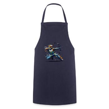 Polygon Art Archer Archery Bow And Arrow Archers - Cooking Apron - navy - Front - AI Model Male 185 dark (185cm)