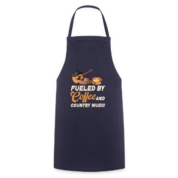Powered by coffee and country music - Cooking Apron - navy - Front - AI Model Male 185 dark (185cm)