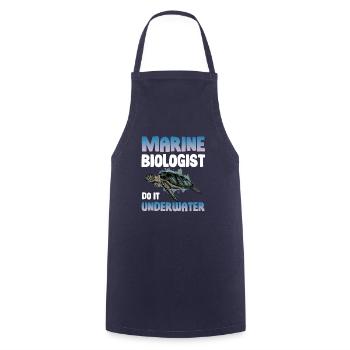 Marine biologist makes it underwater zookeeper - Cooking Apron - navy - Front - AI Model Male 185 dark (185cm)