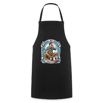 Working with professionals, funny master painter - Cooking Apron - black - Front - AI Model Male 185 dark (185cm)