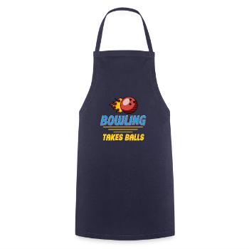 Bowling Takes Balls Puns Lanes Bowler - Cooking Apron - navy - Front - AI Model Male 185 dark (185cm)