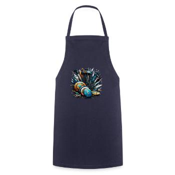 Polygon Art Frisbee Disc Golf Player Flying Discs - Cooking Apron - navy - Front - AI Model Male 185 dark (185cm)