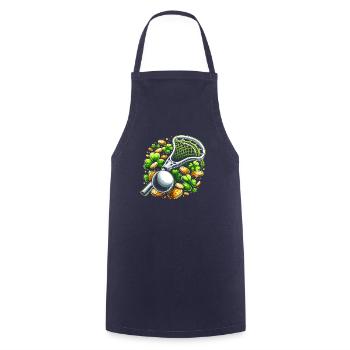 Lacrosse Kleeblatt St. Patricks Day Schabernack - Kochschürze - Navy - Vorne - AI Model Male 185 dark (185cm)