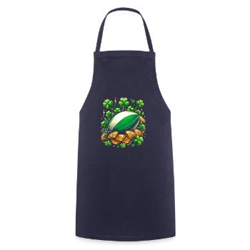 Rugby Kleeblatt St. Patricks Day Schabernack Klee - Kochschürze - Navy - Vorne - AI Model Male 185 dark (185cm)