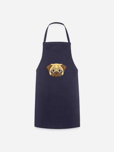 Mops Hund - Kochschürze - Navy