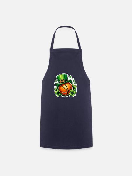 Basketball-Kleeblatt St. Patricks Day Basketballspieler - Kochschürze - Navy
