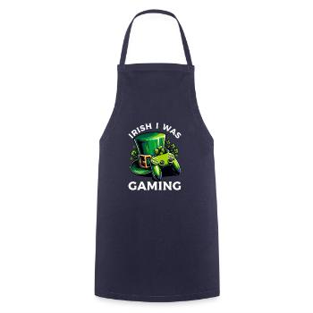 Irish I Was Gaming St Patricks Day Video Gamer - Cooking Apron - navy - Front - AI Model Male 185 dark (185cm)