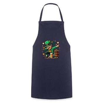 Synchronisation Leprechaun Irisches St. Patricks Day Bier - Kochschürze - Navy - Vorne - AI Model Male 185 dark (185cm)